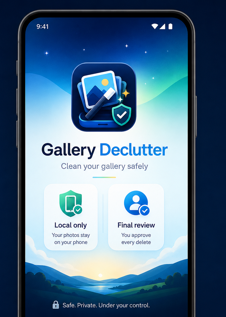 Gallery Declutter startup screen artwork